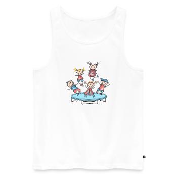 Trampolin - Männer Premium Bio Tank Top - Weiß - Vorne - AI Model Male 178 light (178cm)