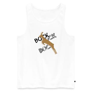 Bock³ - Männer Premium Bio Tank Top - Weiß - Vorne - AI Model Male 178 light (178cm)
