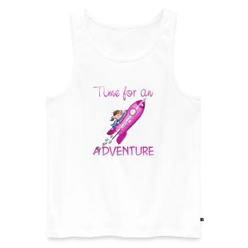 Lustige Rakete - Männer Premium Bio Tank Top - Weiß - Vorne - Michal (187cm)