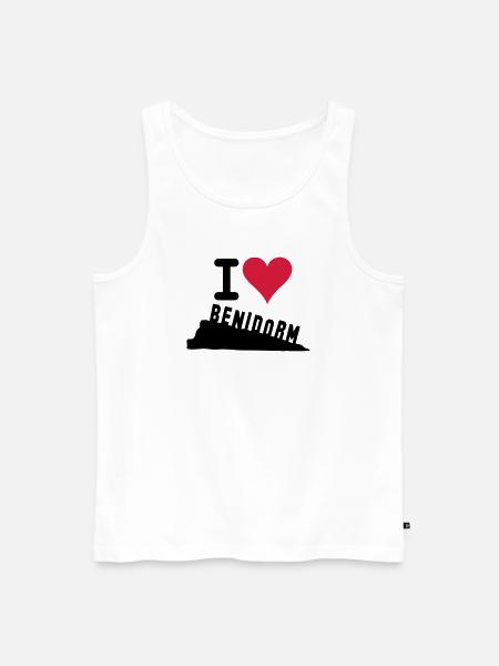 Crimson Heart Love Typography - Men's Premium Organic Tank Top - white
