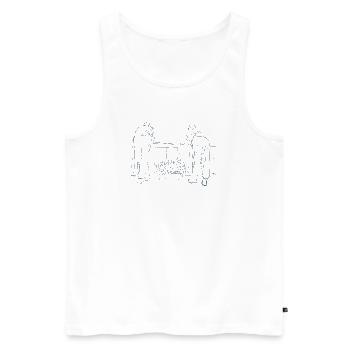 Mann und Frau - Männer Premium Bio Tank Top - Weiß - Vorne - AI Model Male 178 light (178cm)