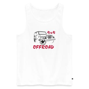 T-shirt Jeep 4x4 Offroad - Débardeur bio Premium Homme - blanc - Devant - Michal (187cm)