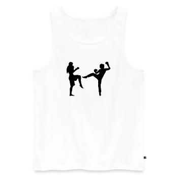 fight_girls - Männer Premium Bio Tank Top - Weiß - Vorne - Michal (187cm)