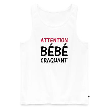 Attention BEBE craquant ! - Débardeur bio Premium Homme - blanc - Devant - Michal (187cm)