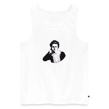 Marie Curie - Männer Premium Bio Tank Top - Weiß - Vorne - AI Model Male 178 light (178cm)
