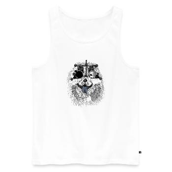 Optometrist dog with trial glasses - Men's Premium Organic Tank Top - white - Front - AI Model Male 178 light (178cm)