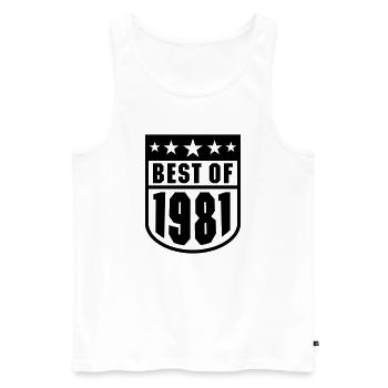 Best of 1981 - Men's Premium Organic Tank Top - white - Front - Michal (187cm)
