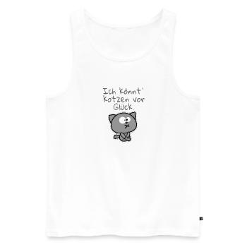 I can `puke with happiness. Vers.1 - Men's Premium Organic Tank Top - white - Front - AI Model Male 178 light (178cm)