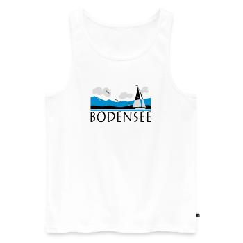 Segelboot am Blauwasser Bodensee - Männer Premium Bio Tank Top - Weiß - Vorne - AI Model Male 178 light (178cm)