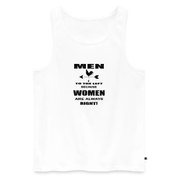 Mann Frau, Lustiger Spruch - Männer Premium Bio Tank Top - Weiß - Vorne - Michal (187cm)