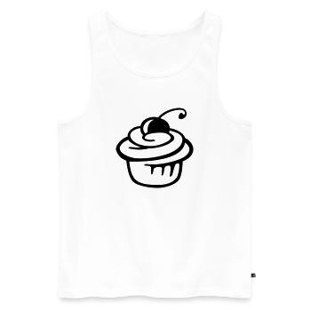 Cupcake Kirsche – Süßer Kuchen & Partyspaß - Männer Premium Bio Tank Top - Weiß - Vorne - Michal (187cm)