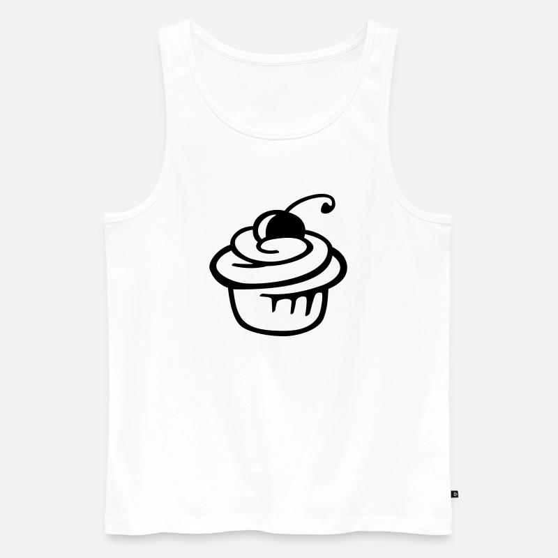 Cupcake Kirsche – Süßer Kuchen & Partyspaß - Männer Premium Bio Tank Top - Weiß