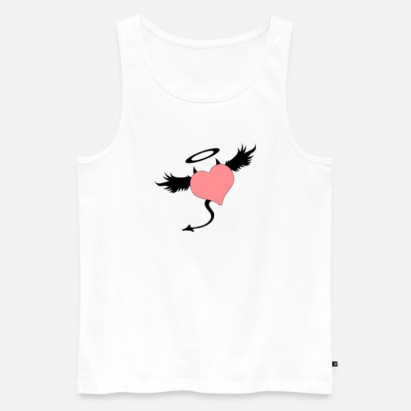Halb Engel & Teufel - Männer Premium Bio Tank Top - Weiß