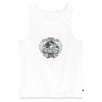 Custom Motorcycles America Motorcycle Retro Gift - Men's Premium Organic Tank Top - white - Front - AI Model Male 178 light (178cm)