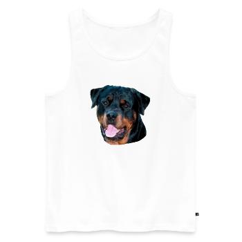 rotti - Männer Premium Bio Tank Top - Weiß - Vorne - AI Model Male 178 light (178cm)