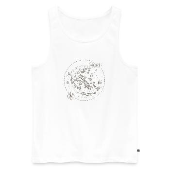 VintageKarte Griechenland - Männer Premium Bio Tank Top - Weiß - Vorne - AI Model Male 178 light (178cm)