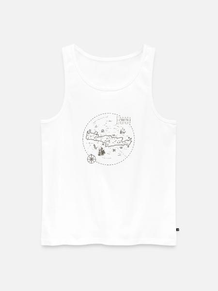 Vintage Karte Kreta - Männer Premium Bio Tank Top - Weiß