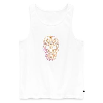 Colored Skull Ornament - Men's Premium Organic Tank Top - white - Front - AI Model Male 178 light (178cm)