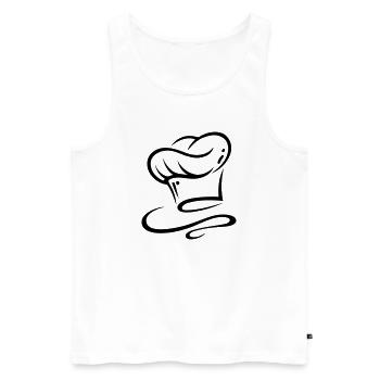 Kochmütze – Küchenchef Logo für Hobbyköche Profis - Männer Premium Bio Tank Top - Weiß - Vorne - AI Model Male 178 light (178cm)