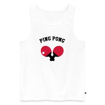 Ping Pong - Débardeur bio Premium Homme - blanc - Devant - Michal (187cm)