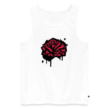 A rose as a graffiti - Men's Premium Organic Tank Top - white - Front - AI Model Male 178 light (178cm)