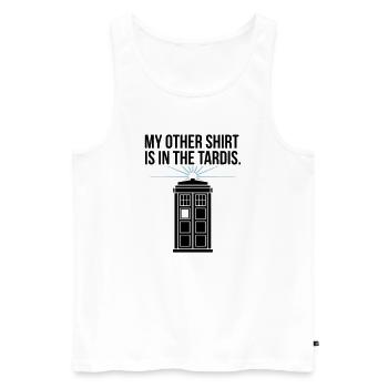 My Other Shirt Is In The Tardis - Männer Premium Bio Tank Top - Weiß - Vorne - AI Model Male 178 light (178cm)