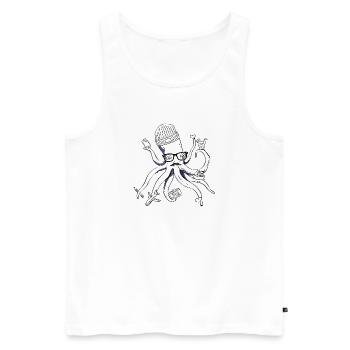Calmar Tourist Touriste Voyage Vacances - Débardeur bio Premium Homme - blanc - Devant - AI Model Male 178 light (178cm)