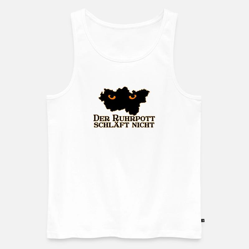Der Ruhrpott schläft nicht - Männer Premium Bio Tank Top - Weiß