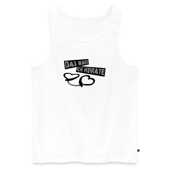 ich_heirate_schwarz - Männer Premium Bio Tank Top - Weiß - Vorne - Michal (187cm)