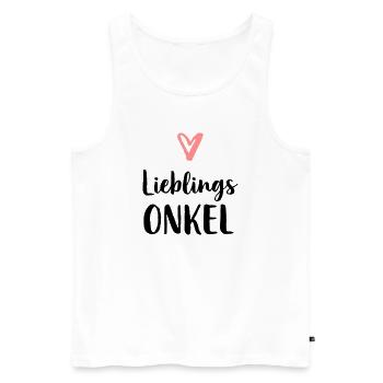 Lieblings Onkel Herz Geschenk Geburtstag - Männer Premium Bio Tank Top - Weiß - Vorne - Michal (187cm)