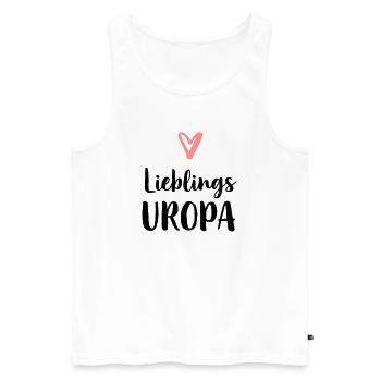 Lieblings Uropa Herz Geschenk Vatertag Geburtstag - Männer Premium Bio Tank Top - Weiß - Vorne - Michal (187cm)