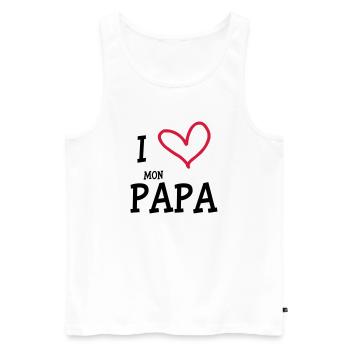 I Love mon Papa - Débardeur bio Premium Homme - blanc - Devant - Michal (187cm)