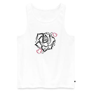 Rose Herzen Liebe Blume Blühen Romantisch - Männer Premium Bio Tank Top - Weiß - Vorne - Michal (187cm)