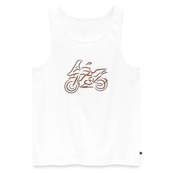 Motorcyclist, Bike, Biker, 1200 - Men's Premium Organic Tank Top - white - Front - AI Model Male 178 light (178cm)