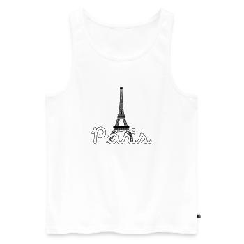Paris - Men's Premium Organic Tank Top - white - Front - AI Model Male 178 light (178cm)