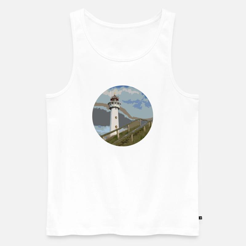 leuchtturm seefahrt küste - Männer Premium Bio Tank Top - Weiß
