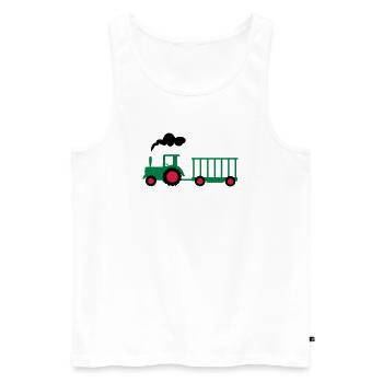 traktor trecker landwirtschaft - Männer Premium Bio Tank Top - Weiß - Vorne - Michal (187cm)