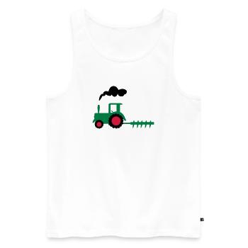 traktor trecker landwirtschaft - Männer Premium Bio Tank Top - Weiß - Vorne - Michal (187cm)