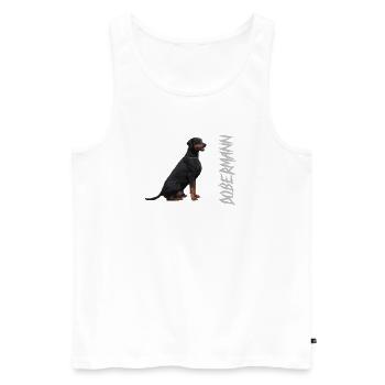 Dobermann,Hundesport,Hunderasse,Wachhund,Haustiere - Männer Premium Bio Tank Top - Weiß - Vorne - AI Model Male 178 light (178cm)