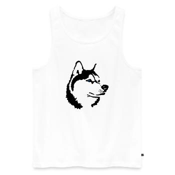 Husky - Männer Premium Bio Tank Top - Weiß - Vorne - Michal (187cm)