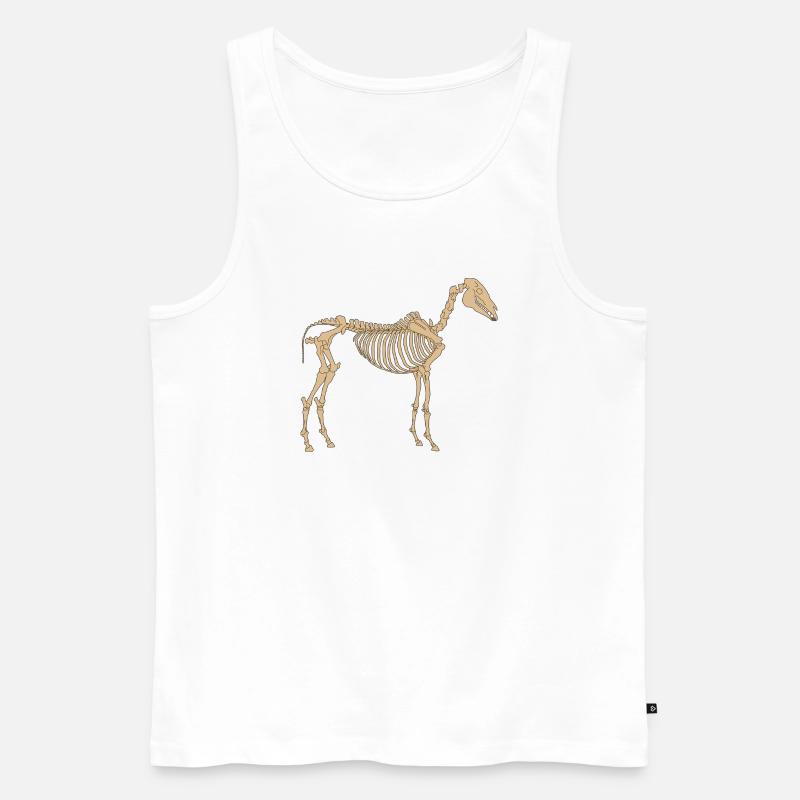 Paläolithisches Skelettpferd - Männer Premium Bio Tank Top - Weiß