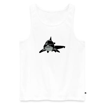 shark - Men's Premium Organic Tank Top - white - Front - Michal (187cm)