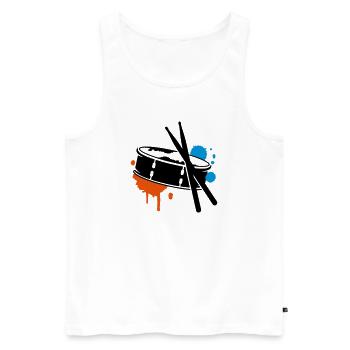 Trommel und Sticks - Männer Premium Bio Tank Top - Weiß - Vorne - Michal (187cm)