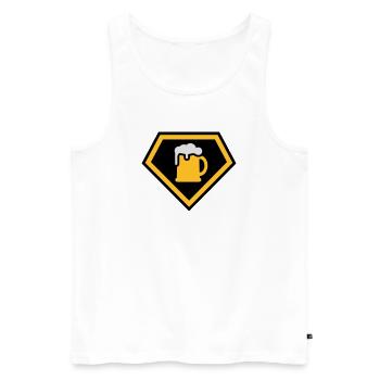 Super Drinking Team - Débardeur bio Premium Homme - blanc - Devant - Michal (187cm)