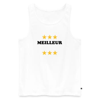 Meilleur (à personnaliser) - Débardeur bio Premium Homme - blanc - Devant - AI Model Male 178 light (178cm)
