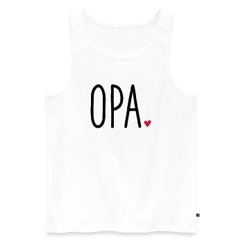 Opa Herz - Geschenk Enkel Liebe - Männer Premium Bio Tank Top - Weiß - Vorne - Michal (187cm)