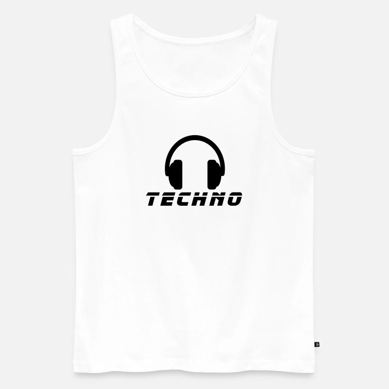 Techno Music - Männer Premium Bio Tank Top - Weiß