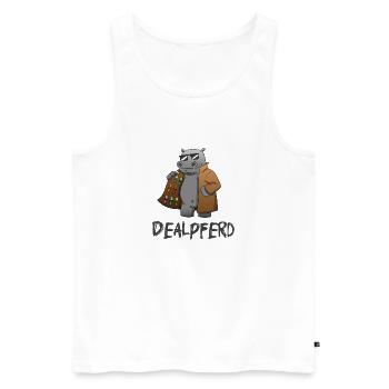 Dealpferd: Hippo mit Substanzen - Männer Premium Bio Tank Top - Weiß - Vorne - Michal (187cm)