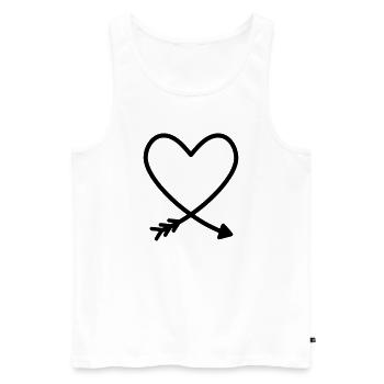 Heart arrow love friendship force gift idea - Men's Premium Organic Tank Top - white - Front - Michal (187cm)