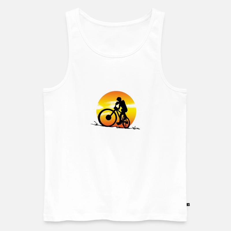 MTB sunset - Männer Premium Bio Tank Top - Weiß